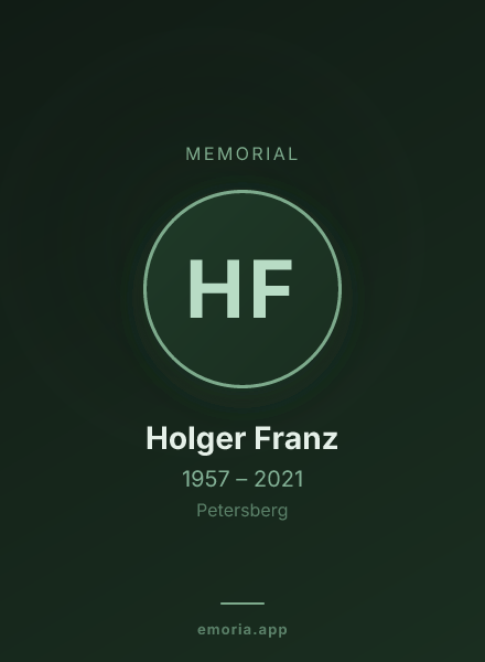 Memorial portrait of Holger Franz