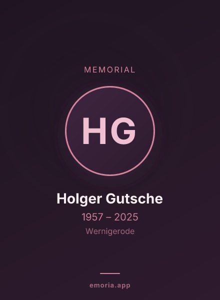 Memorial portrait of Holger Gutsche