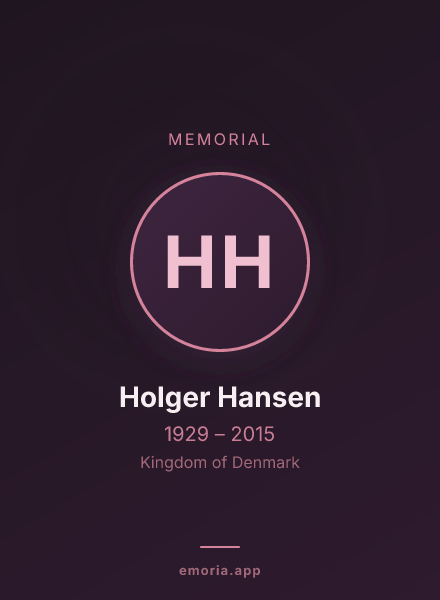 Memorial portrait of Holger Hansen