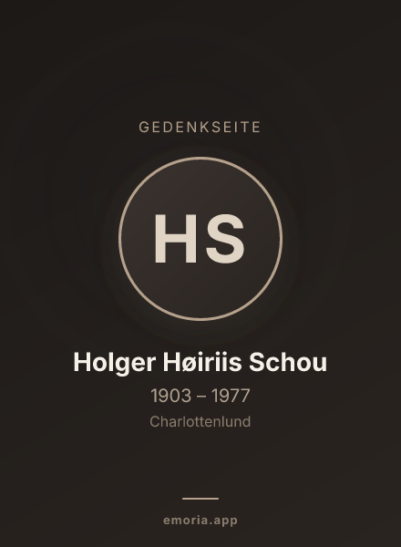 Gedenkportrait von Holger Høiriis Schou
