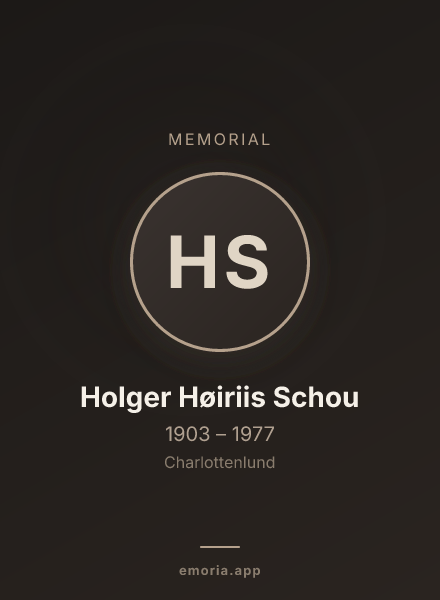 Memorial portrait of Holger Høiriis Schou