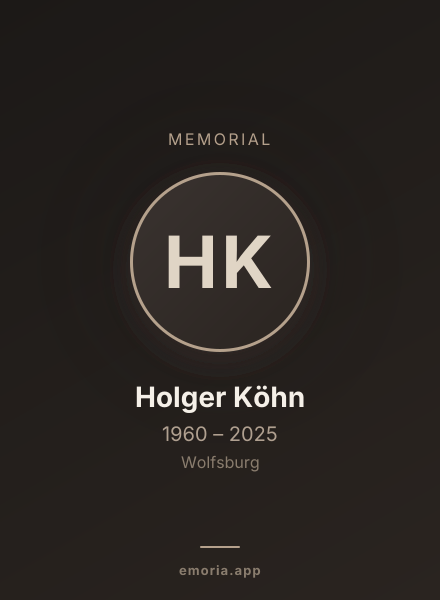Memorial portrait of Holger Köhn