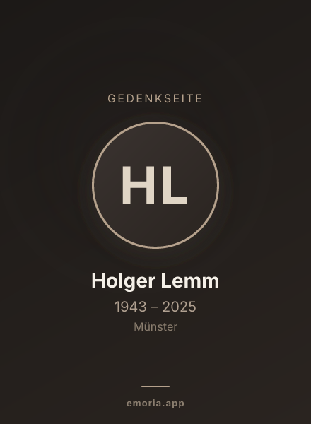 Gedenkportrait von Holger Lemm