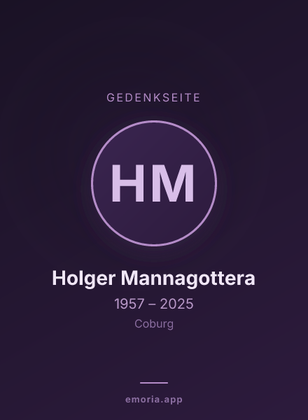 Gedenkportrait von Holger Mannagottera