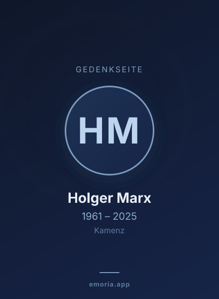 Gedenkportrait von Holger Marx