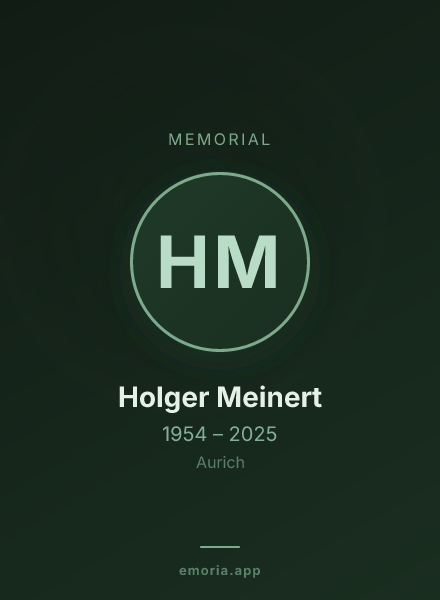 Memorial portrait of Holger Meinert