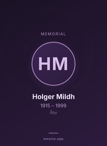 Memorial portrait of Holger Mildh