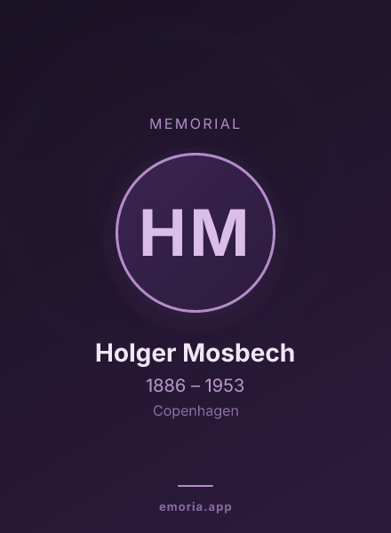 Memorial portrait of Holger Mosbech