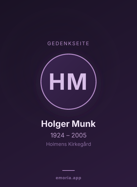 Gedenkportrait von Holger Munk