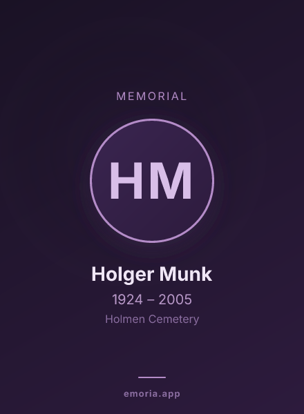 Memorial portrait of Holger Munk