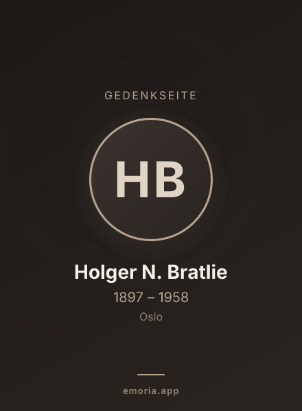 Gedenkportrait von Holger N. Bratlie