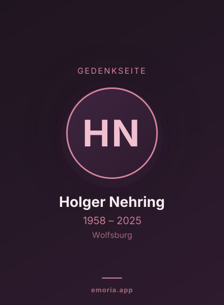 Gedenkportrait von Holger Nehring