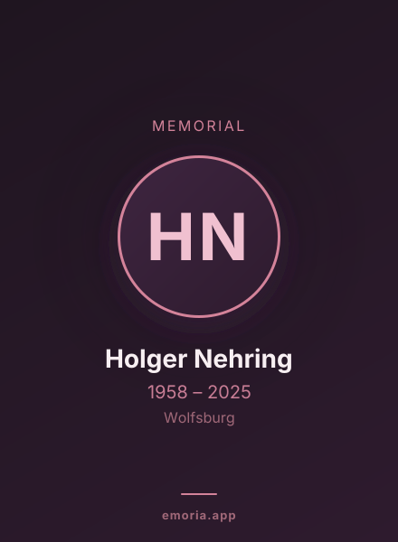 Memorial portrait of Holger Nehring