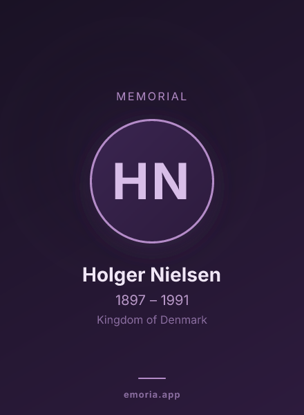Memorial portrait of Holger Nielsen