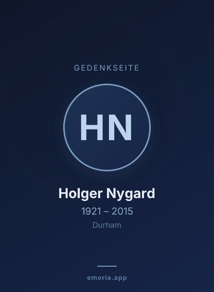 Gedenkportrait von Holger Nygard