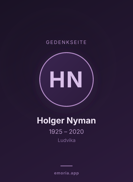 Gedenkportrait von Holger Nyman