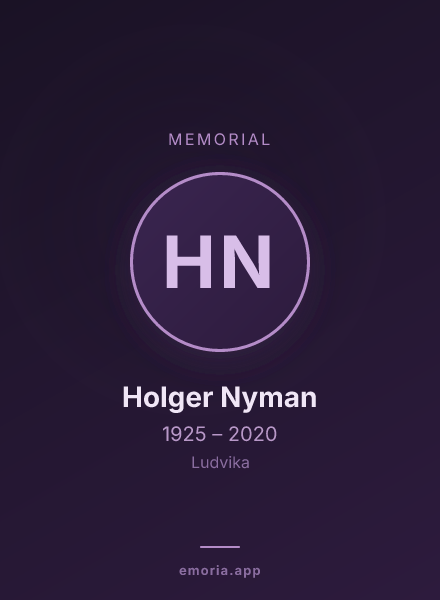 Memorial portrait of Holger Nyman