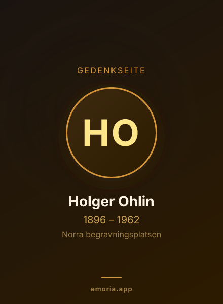 Gedenkportrait von Holger Ohlin