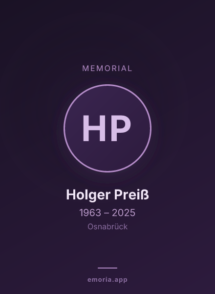 Memorial portrait of Holger Preiß
