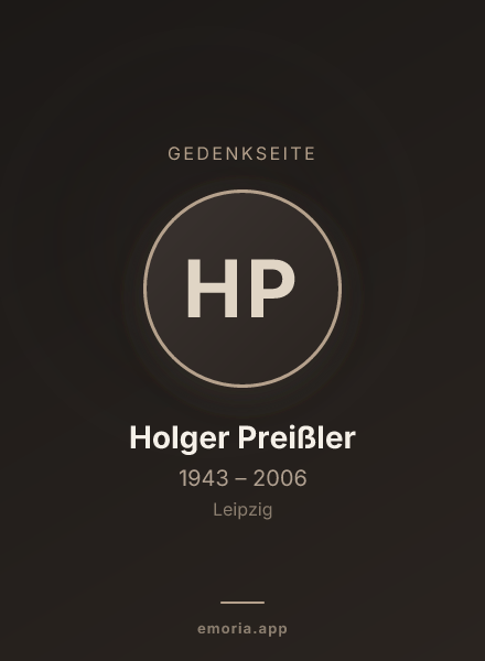 Gedenkportrait von Holger Preißler