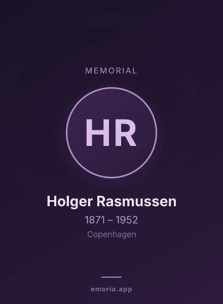 Memorial portrait of Holger Rasmussen