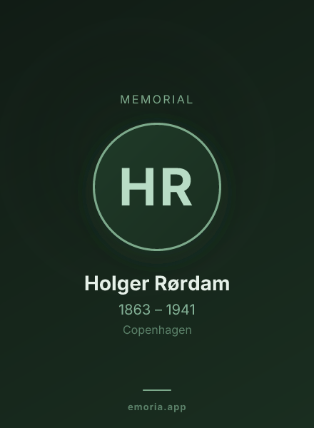 Memorial portrait of Holger Rørdam