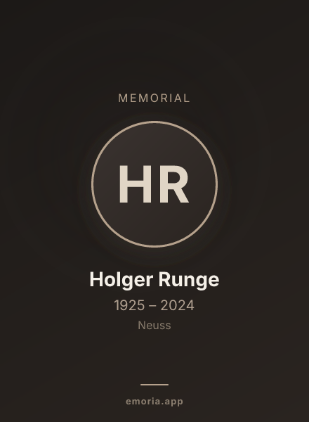 Memorial portrait of Holger Runge