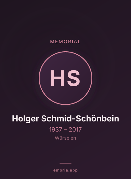 Memorial portrait of Holger Schmid-Schönbein