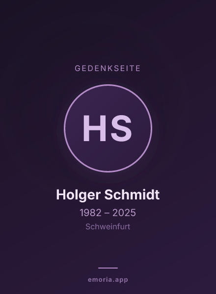 Gedenkportrait von Holger Schmidt