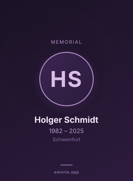 Memorial portrait of Holger Schmidt