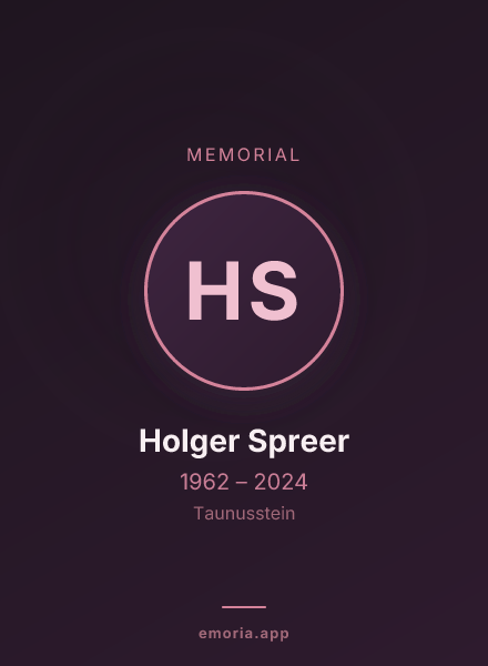 Memorial portrait of Holger Spreer