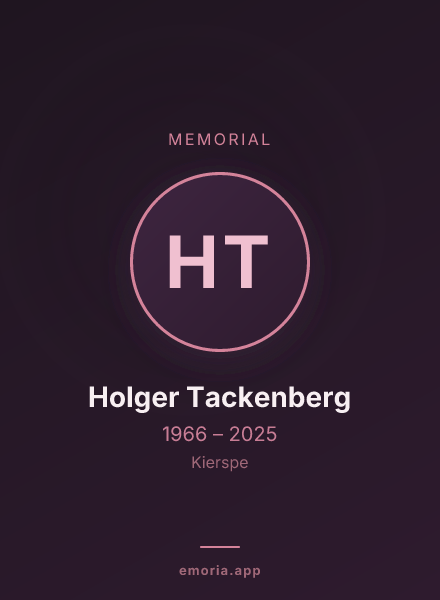 Memorial portrait of Holger Tackenberg