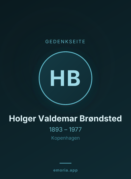 Gedenkportrait von Holger Valdemar Brøndsted