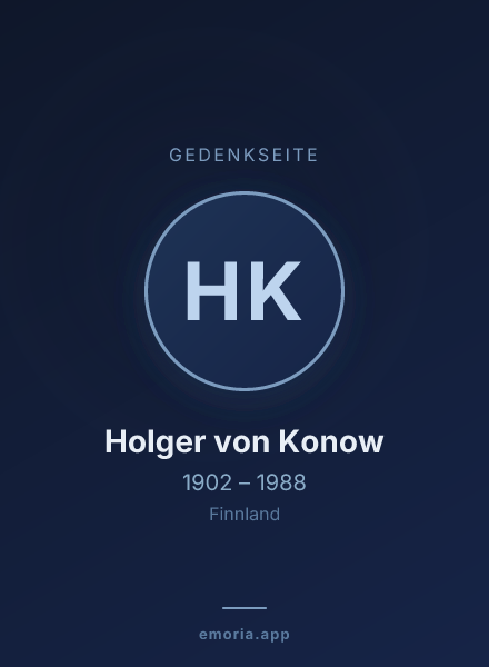Gedenkportrait von Holger von Konow