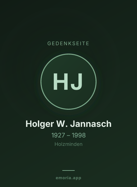 Gedenkportrait von Holger W. Jannasch