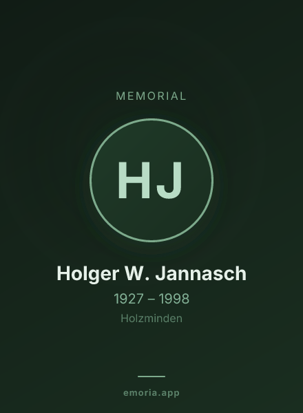 Memorial portrait of Holger W. Jannasch