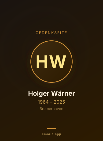 Gedenkportrait von Holger Wärner