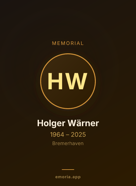 Memorial portrait of Holger Wärner