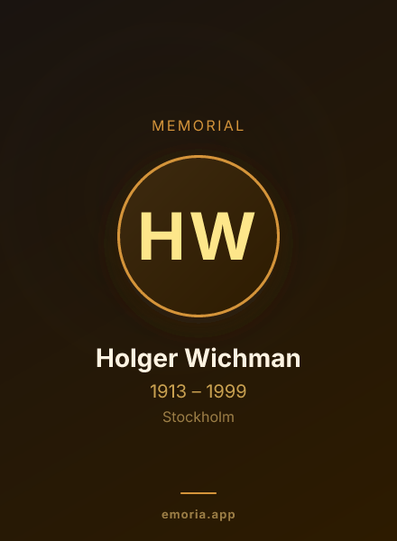 Memorial portrait of Holger Wichman
