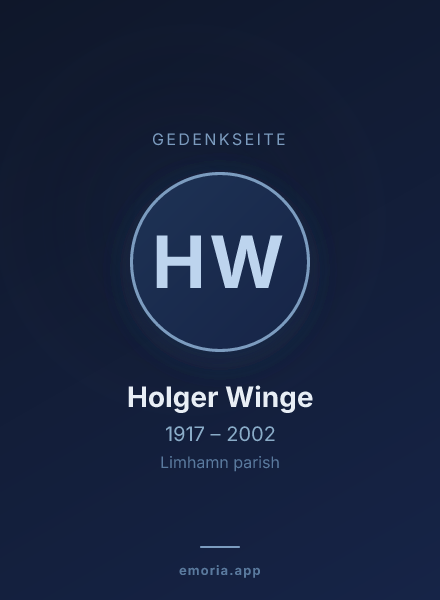 Gedenkportrait von Holger Winge