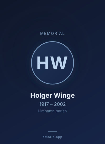 Memorial portrait of Holger Winge
