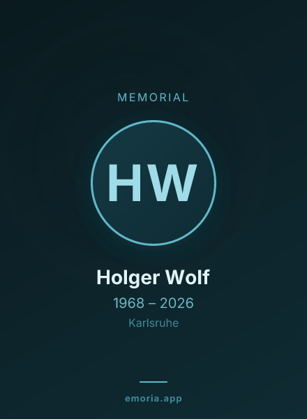Memorial portrait of Holger Wolf