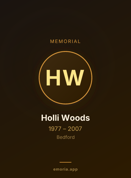 Memorial portrait of Holli Woods