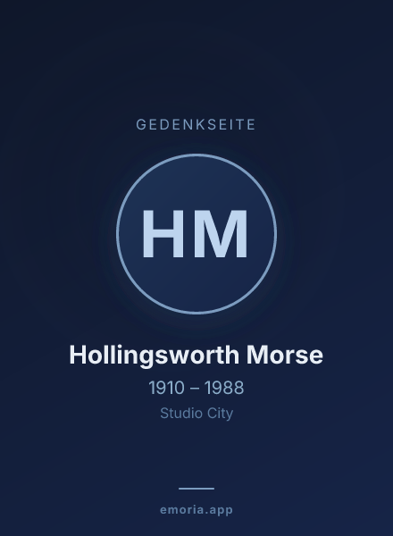 Gedenkportrait von Hollingsworth Morse