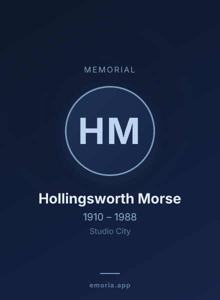 Memorial portrait of Hollingsworth Morse