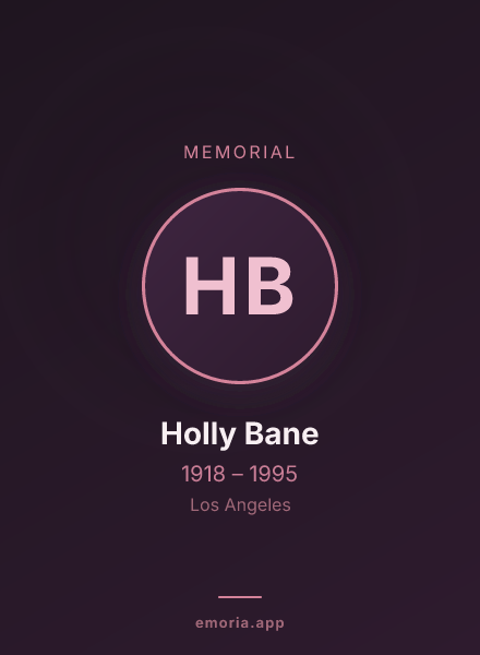 Memorial portrait of Holly Bane