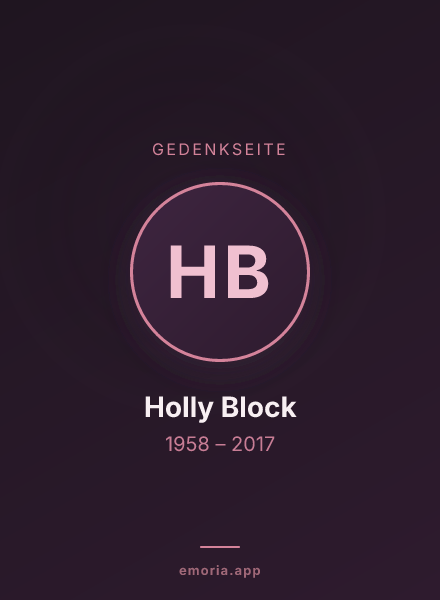 Gedenkportrait von Holly Block