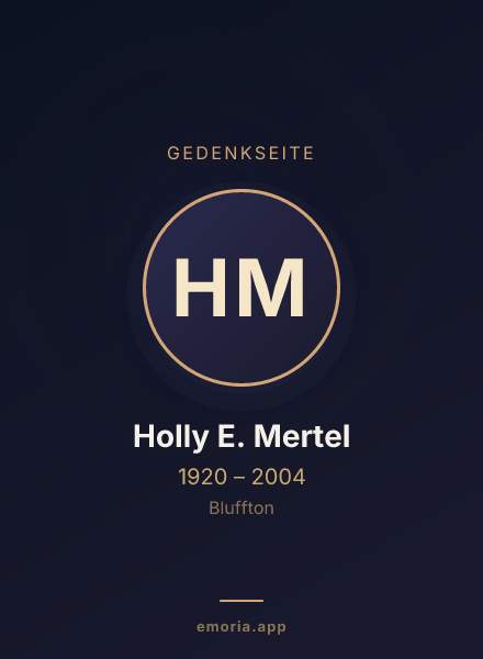 Gedenkportrait von Holly E. Mertel