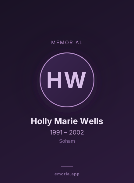Memorial portrait of Holly Marie Wells