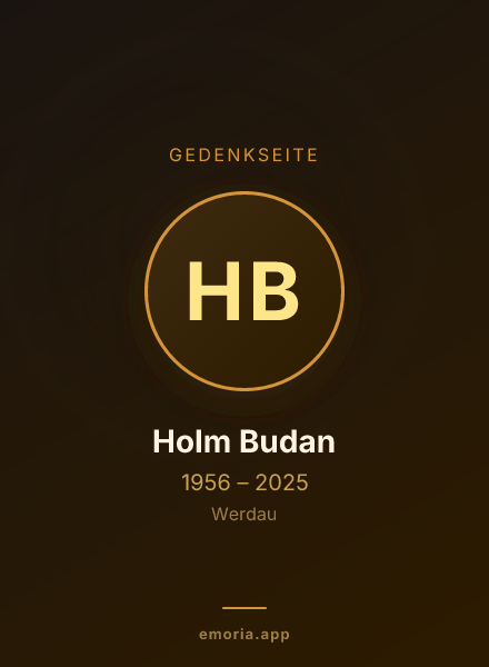 Gedenkportrait von Holm Budan